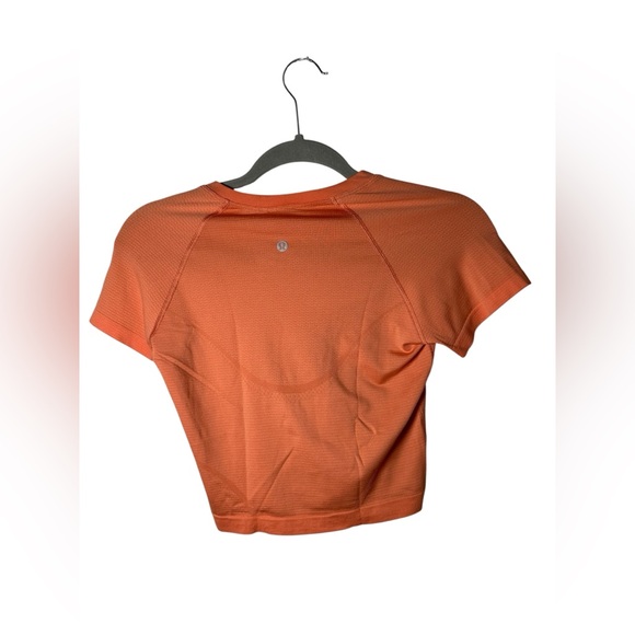 Lululemon Swiftly Tech Cropped Short-Sleeve Shirt 2.0 Orange Size 6 - Picture 5 of 6